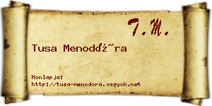 Tusa Menodóra névjegykártya